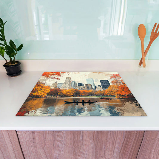 Städte New York Herbst Herdabdeckplatte Induktionsschutz für Ceranfeld & Küche Deko