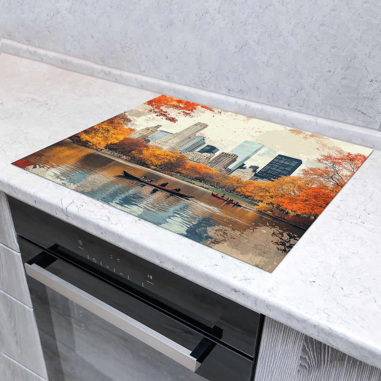 Städte New York Herbst Herdabdeckplatte Induktionsschutz für Ceranfeld & Küche Deko