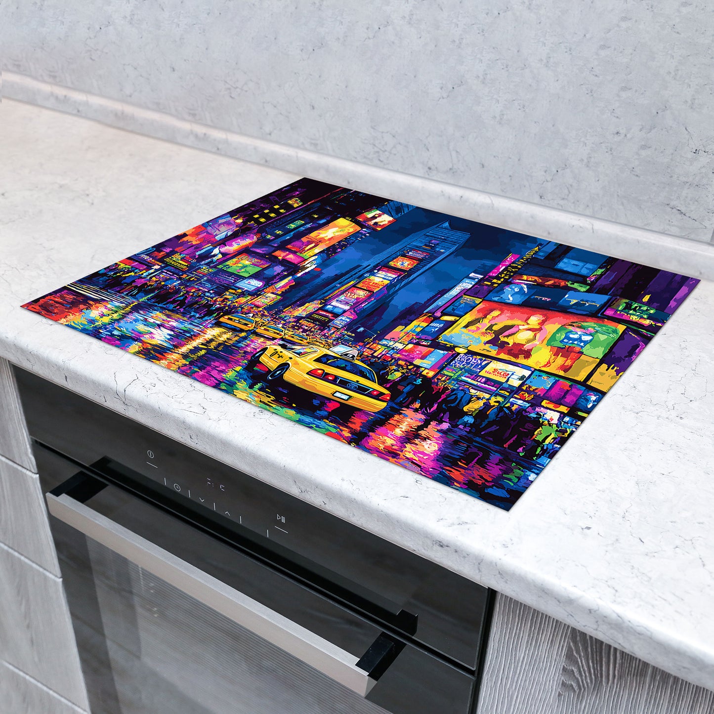 Städte New York Pop Art Herdabdeckplatte Induktionsschutz für Ceranfeld & Küche Deko