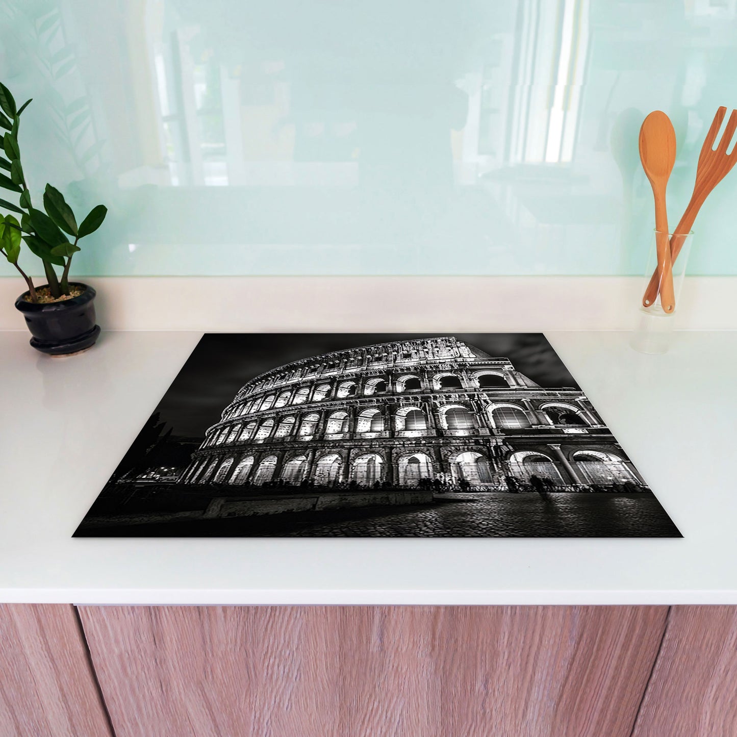 Städte Rom Kolosseum Herdabdeckplatte Induktionsschutz für Ceranfeld & Küche Deko