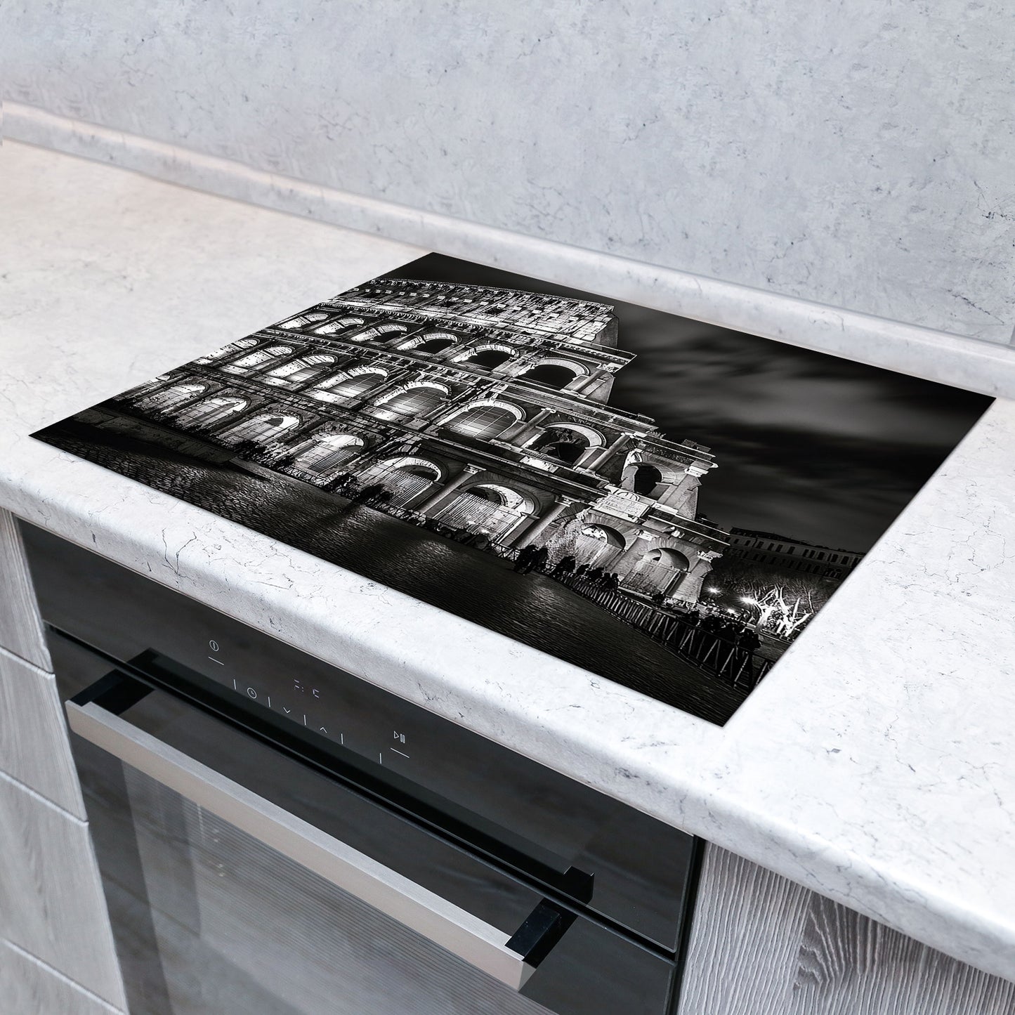 Städte Rom schwarz weiß Herdabdeckplatte Induktionsschutz für Ceranfeld & Küche Deko