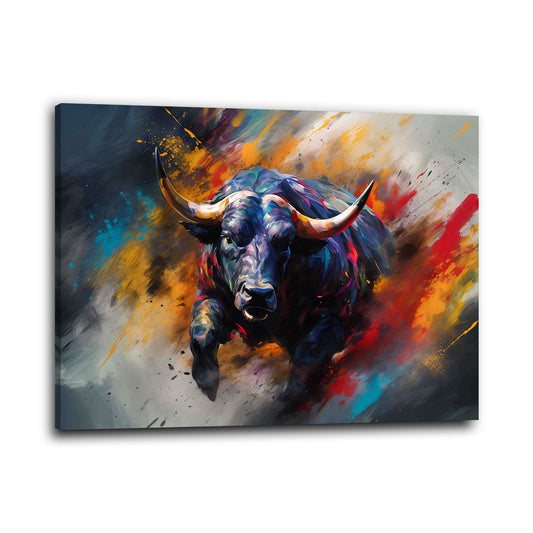 Stier Dynamik Explosion Pop Art Power Wandbild