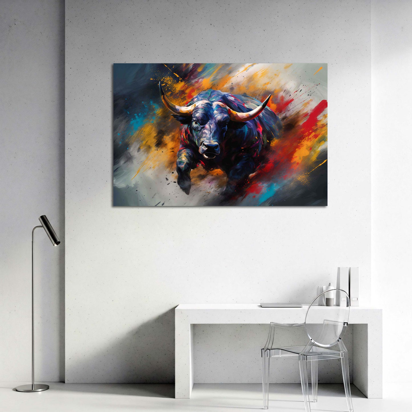 Stier Dynamik Explosion Pop Art Power Wandbild