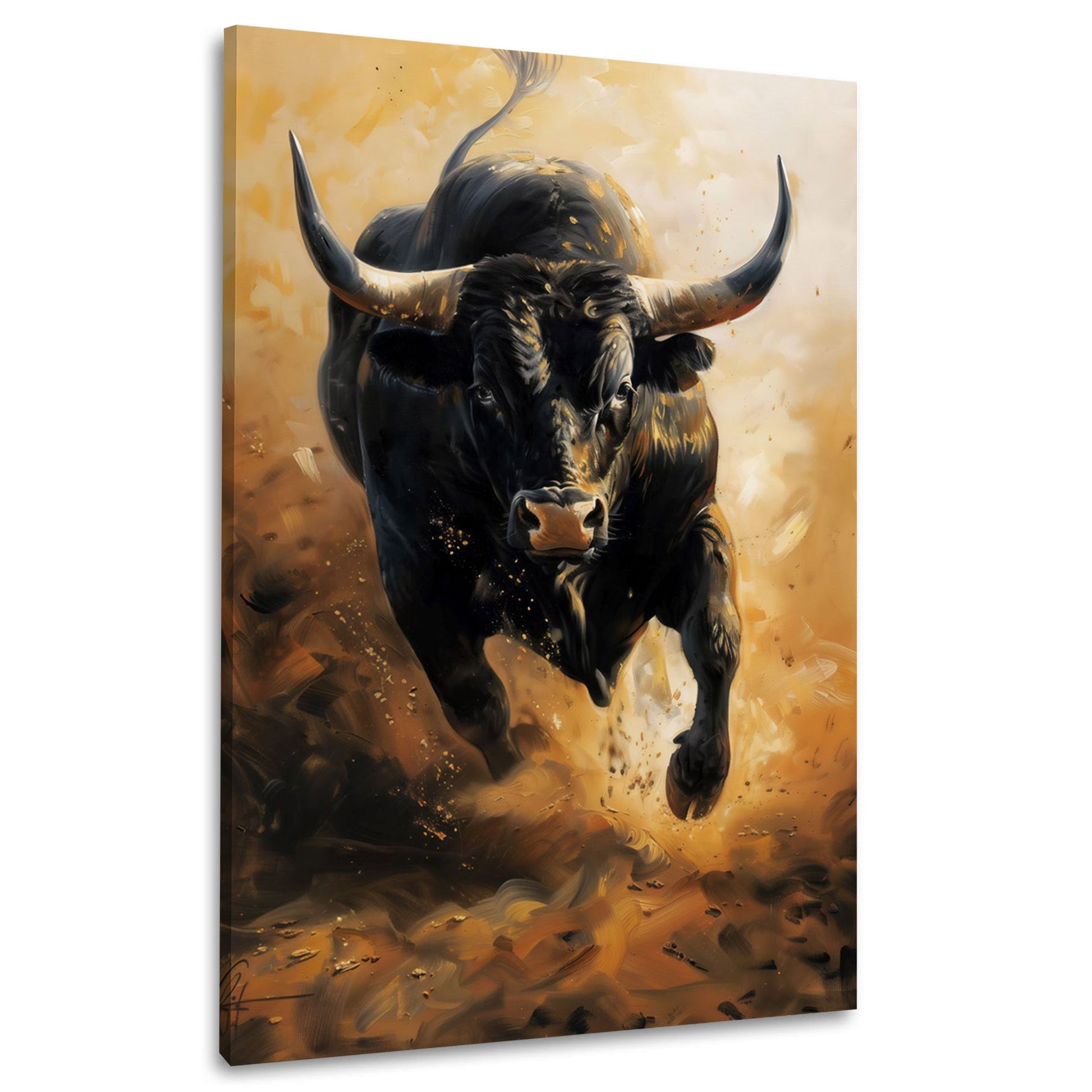 Stier Dynamik Gemälde modern in Ölmalerei Wandbild