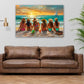 Strandszene Frauen farbenfroh in Aquarell Wandbild