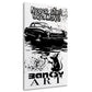 Street Art Auto mit Ratte schwarz weiß BANKSY-ART Wandbild