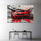 Street Art BMW Sportwagen rot Graffiti Style Wandbild