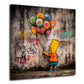 Street Art Bart Comic Junge Ballons Graffiti Wand bunt Wandbild