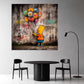Street Art Bart Comic Junge Ballons Graffiti Wand bunt Wandbild