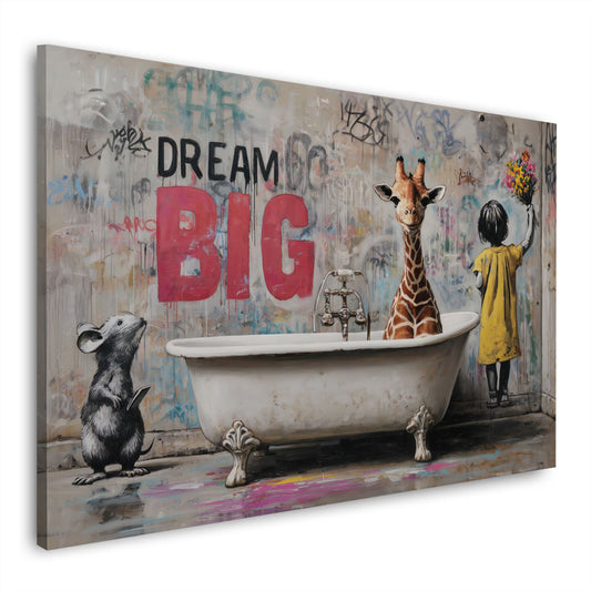 Street Art Dream Big Giraffe Badewanne Ratte Wandbild