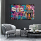 Street Art Graffiti Zebra Love Schrift Wäscheleine Wandbild