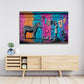Street Art Graffiti Zebra Mädchen Hunde Wäscheleine Liebe Wandbild