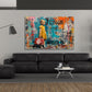 Street Art Mädchen Frieden-Symbol Reise Color The World Wandbild