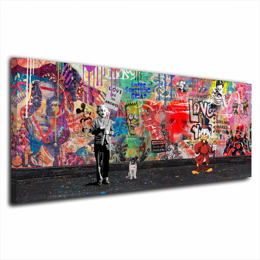 Street Art Ikonen Collage Duck & Albert Wandbild