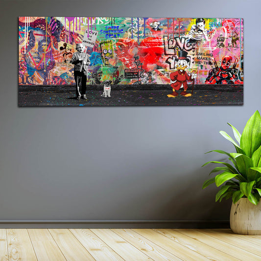Street Art Ikonen Collage Duck & Albert Wandbild