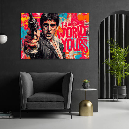 Street Art Scarface The World Is Your's Gangster Pop Art Wandbild