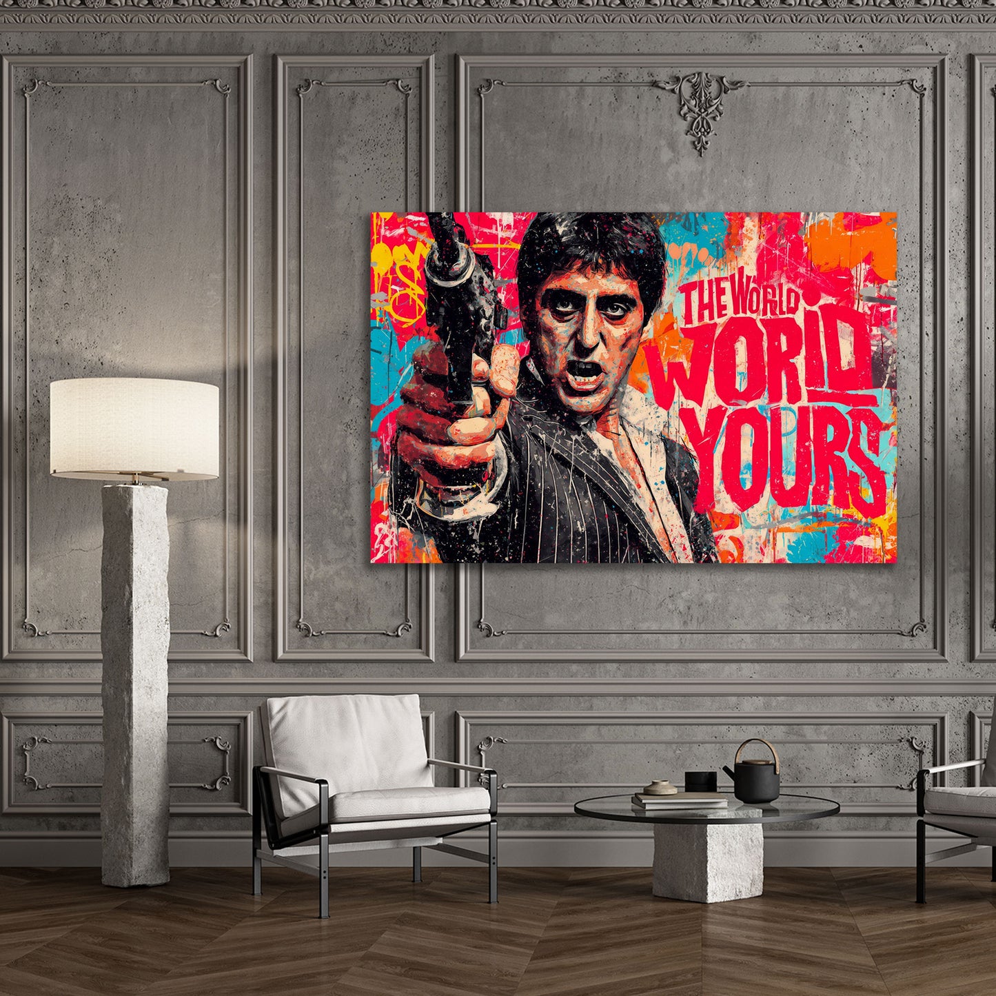 Street Art Scarface The World Is Your's Gangster Pop Art Wandbild