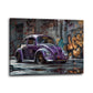 Street Art VW Käfer Lila Auto Graffiti Wandbild
