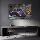 Street Art VW Käfer Lila Auto Graffiti Wandbild