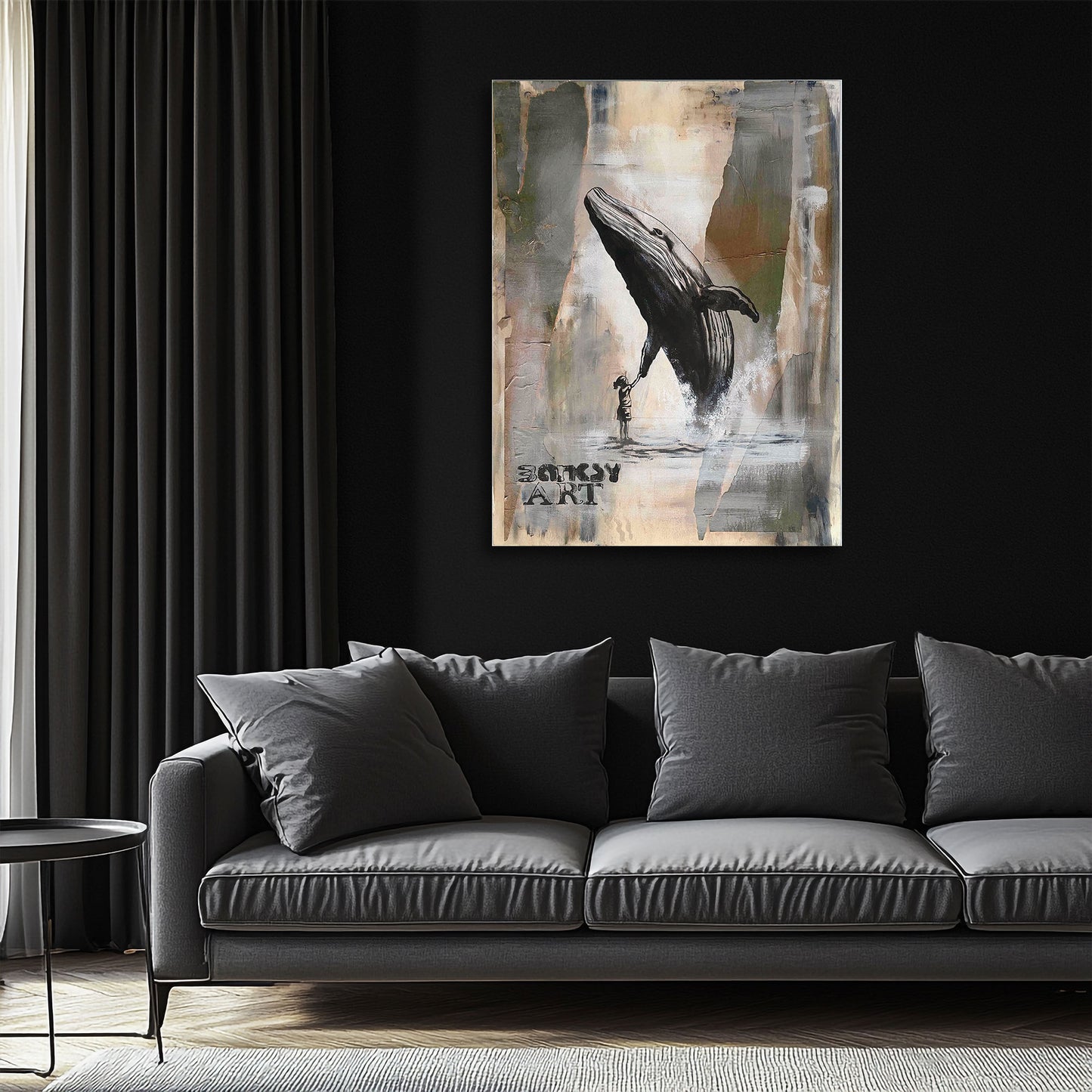 Street Art Wal und Kind in Verbindung Hoffnung BANKSY-ART Wandbild
