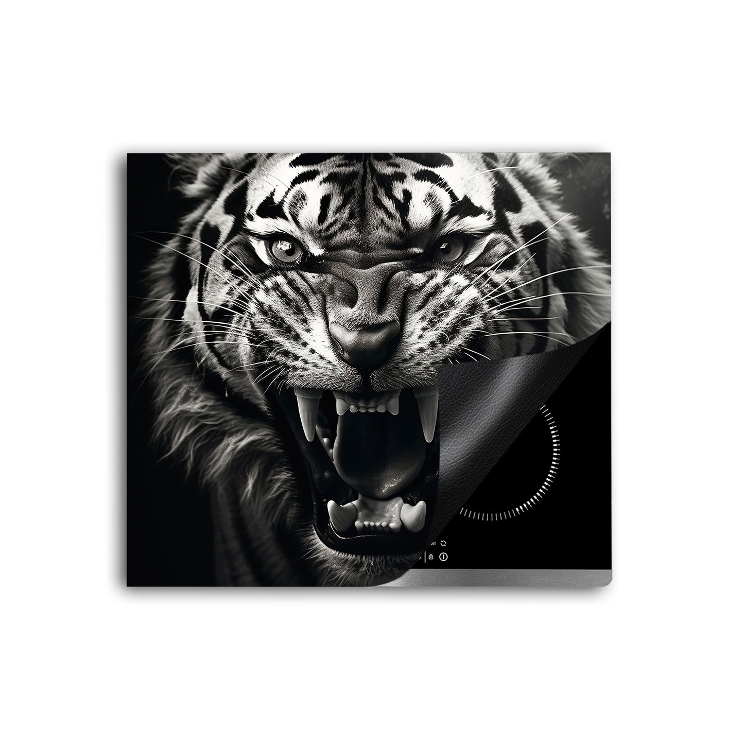 Tiger schwarz weiß Herdabdeckplatte Induktionsschutz für Ceranfeld & Küche Deko