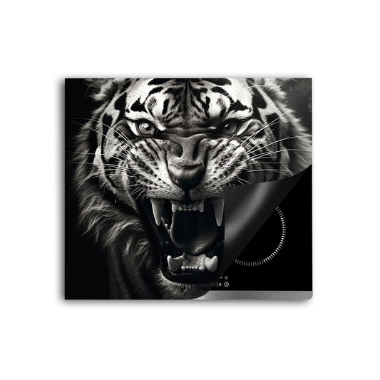 Tiger schwarz weiß Herdabdeckplatte Induktionsschutz für Ceranfeld & Küche Deko