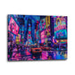 Times Square Taxis im Regen Neon Wandbild