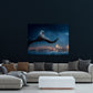 Elefant Skyline Nacht Wandbild Raumansicht
