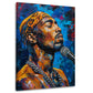 Tupac mit Mikrofon Pop Art Wandbild