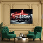 US Oldtimer Retro Diner Nachtaufnahme Neonlicht Wandbild