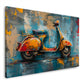 Abstrakte Vespa in expressivem Stil als Wandbild