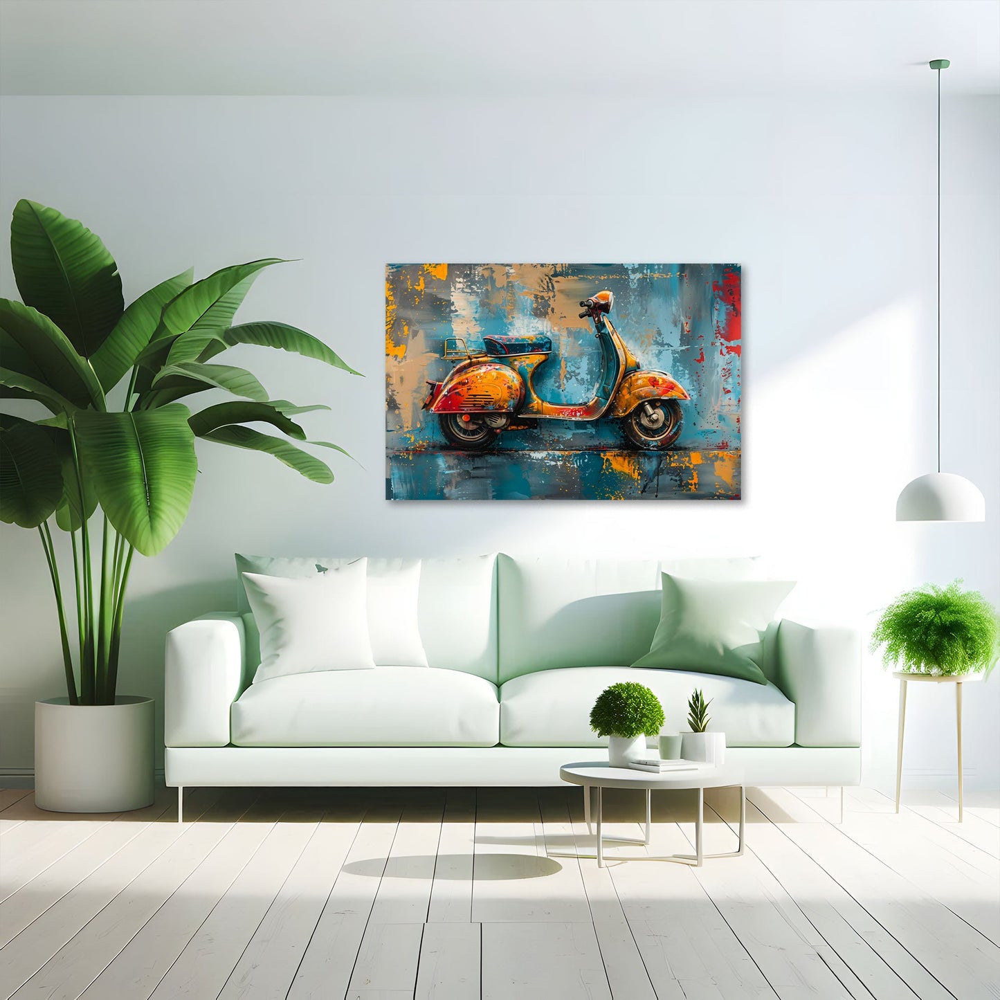 Abstrakte Vespa expressives Gemälde Wandbild