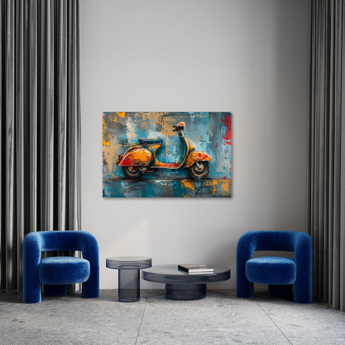 Abstrakte Vespa expressives Gemälde Wandbild