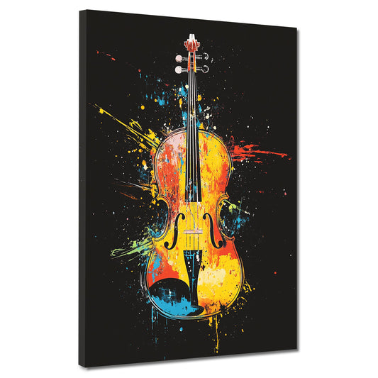 Violine Pop Art Musik Farbexplosion Wandbild