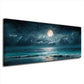 Vollmond mit Sternen ueber dem tuerkisen Meer Wandbild
