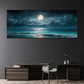 Vollmond mit Sternen ueber dem tuerkisen Meer Wandbild