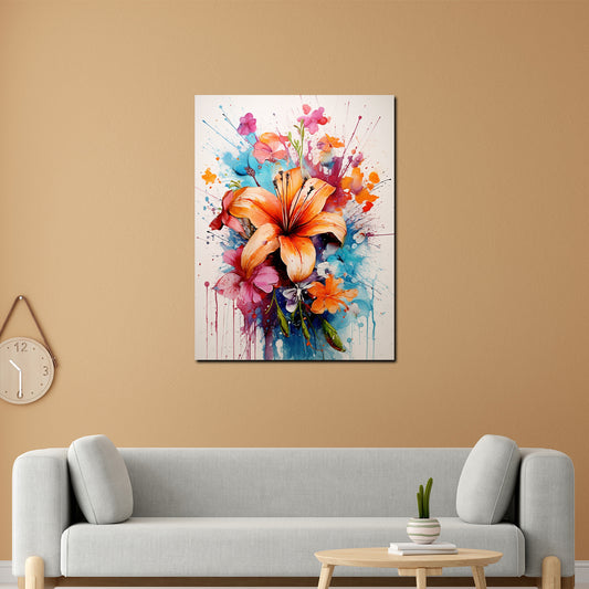 Wandbild Blumen Abstract Splash