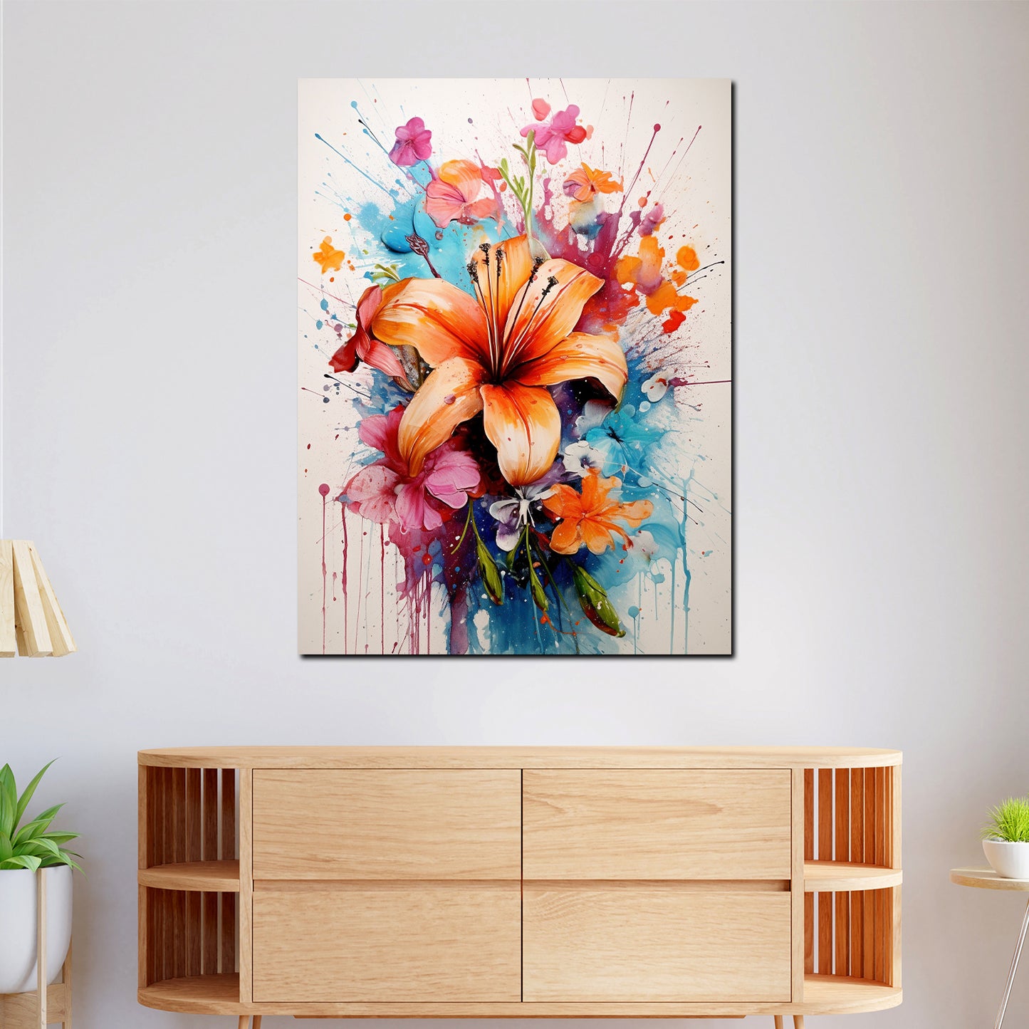 Wandbild Blumen Abstract Splash