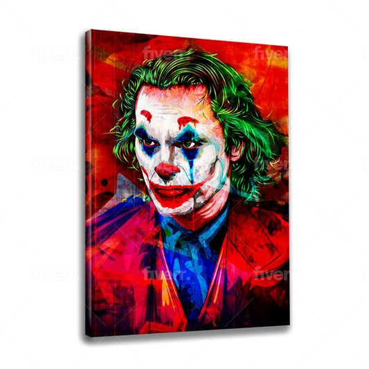 Wandbild Joker im Pop Art Red Style
