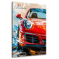 Sportwagen Porsche 911 rot modern abstrakt Wandbild