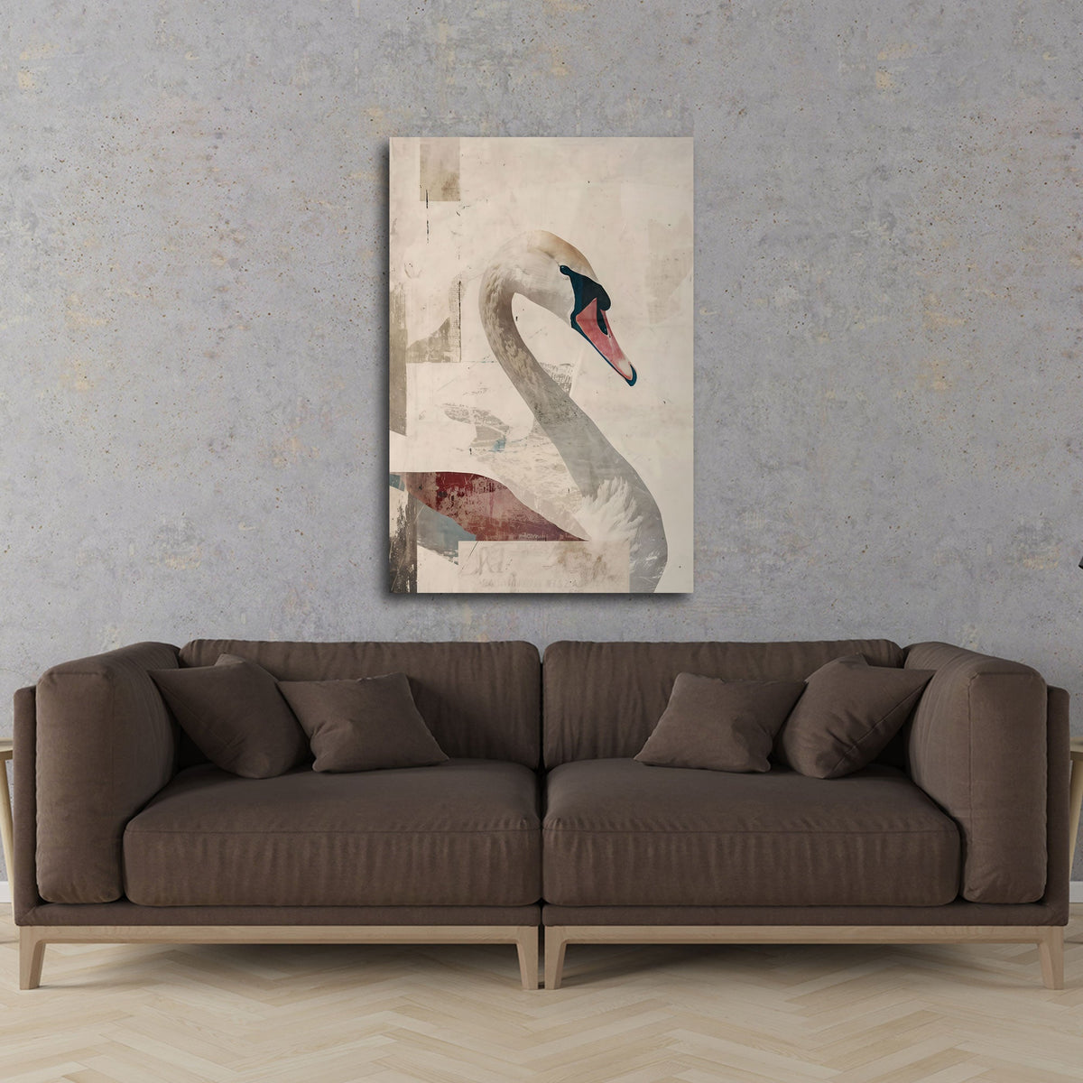 Tier Wandbild im Hochformat an einer Wohnraumwand