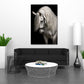 Weißes Pferd mit wallender Mähne Eleganz Wandbild
