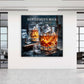 Whisky Glas Zigarre Eiswürfel Gentlemen Moment Wandbild