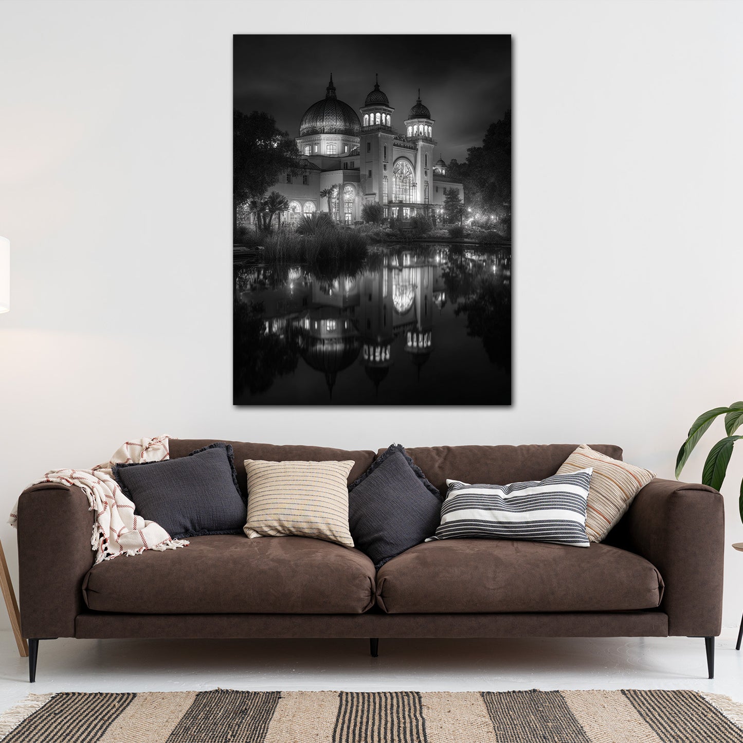 Wilhelma Stuttgart maurische Architektur schwarz weiß Wandbild