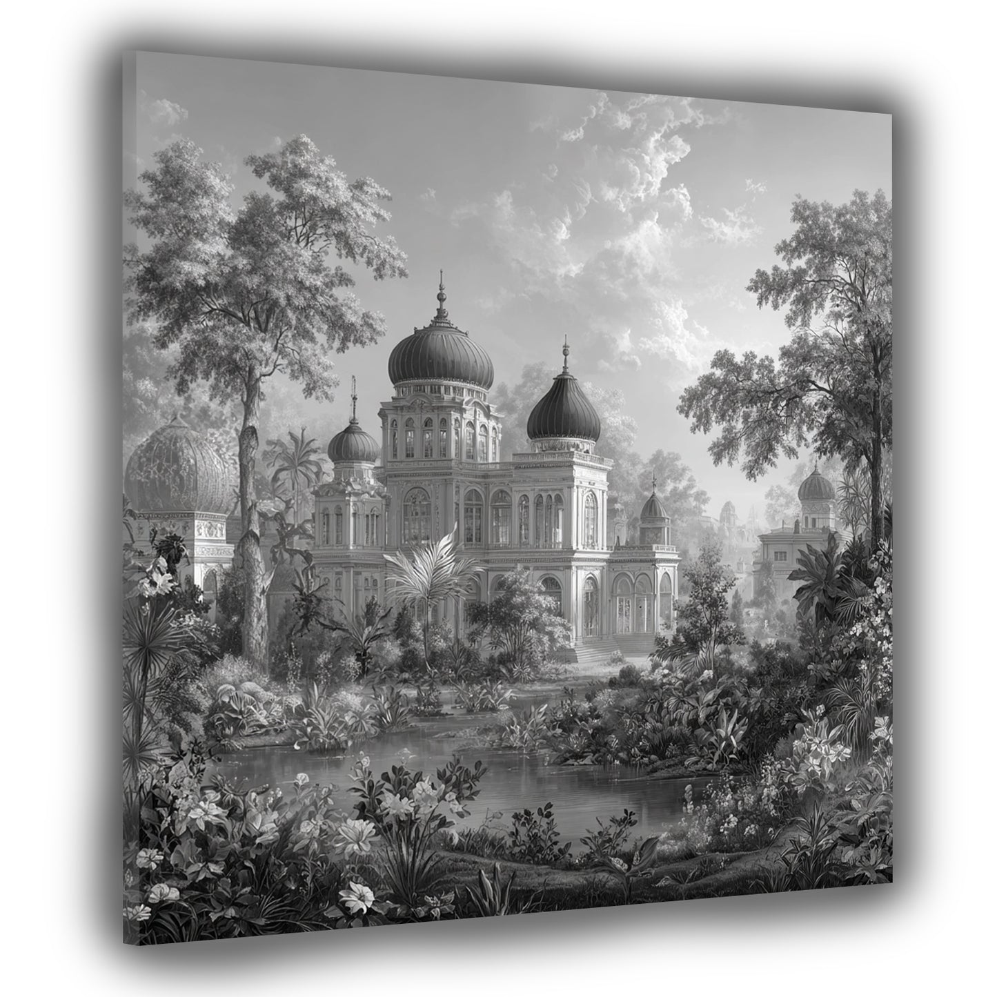 Wilhelma Stuttgart maurischer Stil schwarz weiß Wandbild