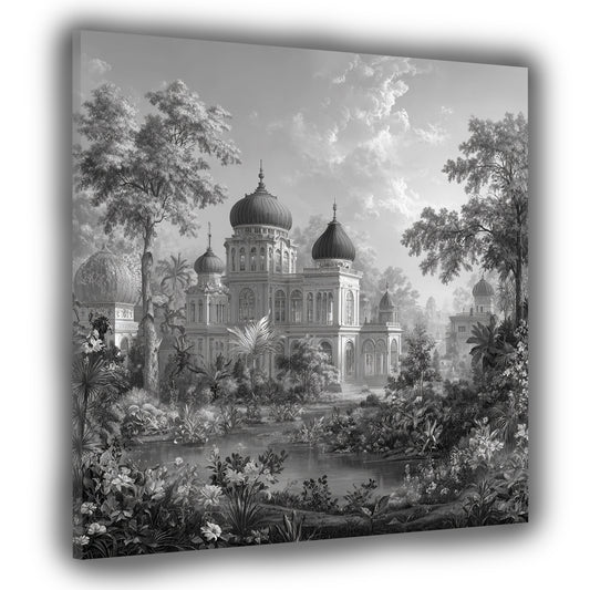 Wilhelma Stuttgart maurischer Stil schwarz weiß Wandbild