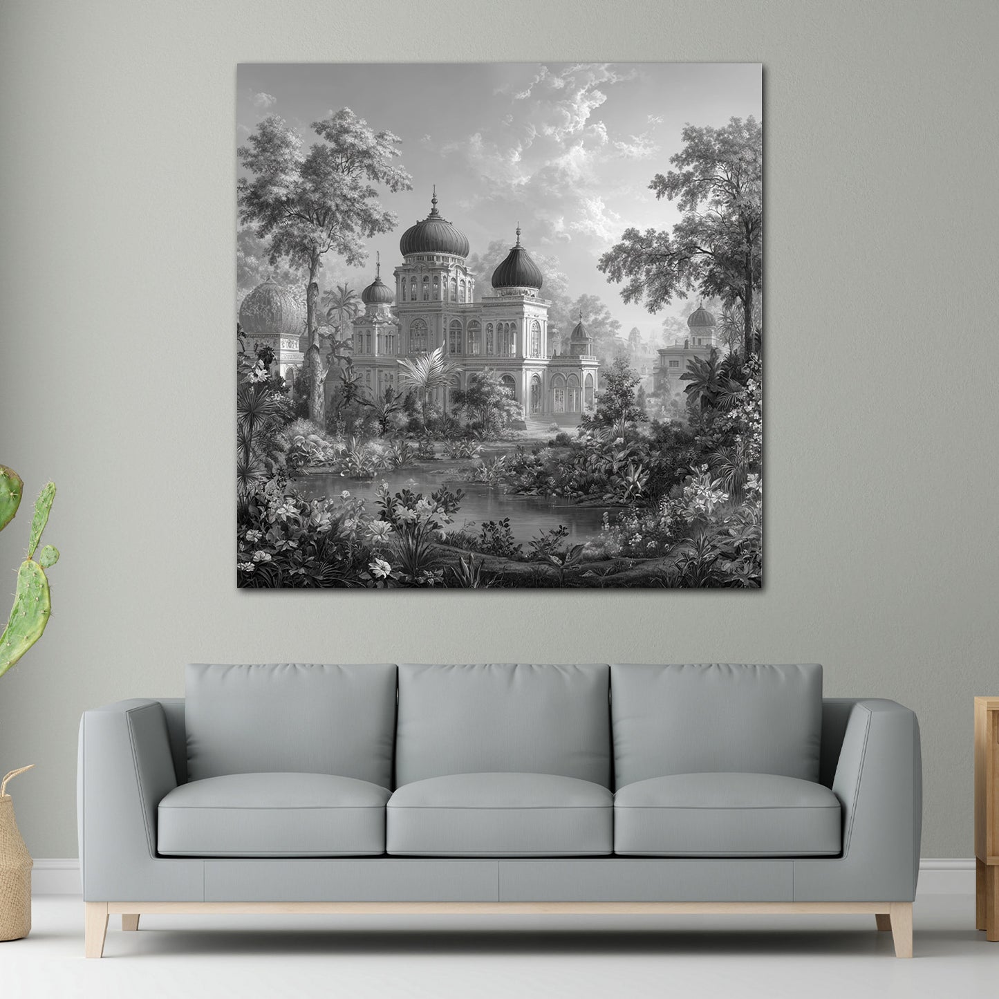 Wilhelma Stuttgart maurischer Stil schwarz weiß Wandbild