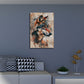 Wolfskopf in Braun und Beige mit Farbspuren Wandbild