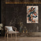 Wolfskopf in Braun und Beige mit Farbspuren Wandbild