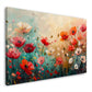 Zarte Blumenwiese mit roten Mohnblumen im Licht Wandbild